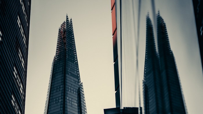 The Shard and surrounding skyscrapers in London