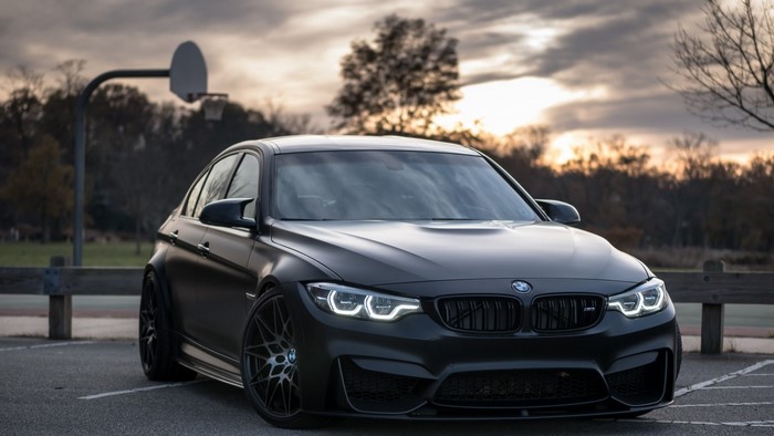 Matte Black BMW M3 Sedan with Custom Wheels