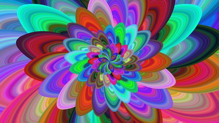 Colorful abstract fractal flower pattern