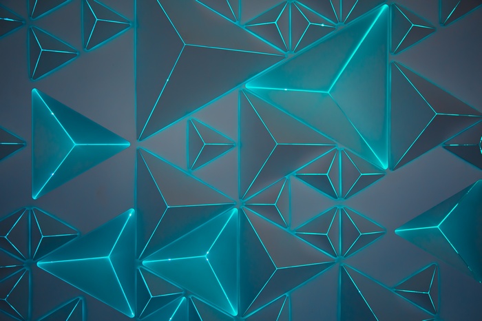 Triangles, Turquoise, Neon, Geometric, Pattern, 5K, Teal