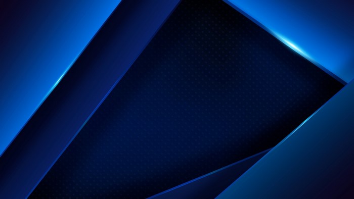 Abstract Blue Geometric Shapes with Light Effects