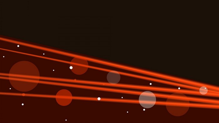 Abstract orange lines and circles on dark background