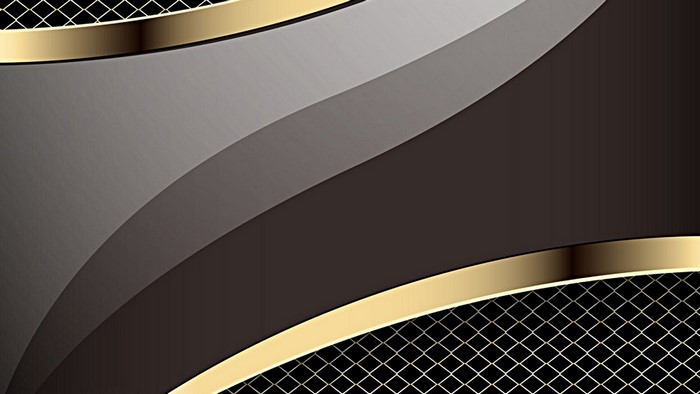 Abstract Gold and Gray Curves with Grid Pattern