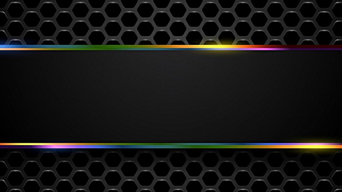 4K Metal Hexagonal Grid with Rainbow Light