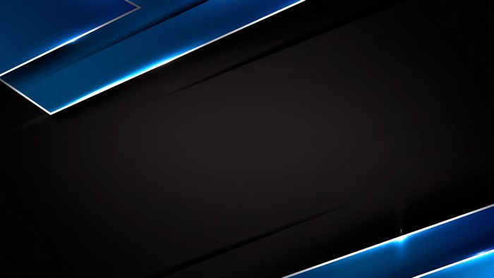 Abstract blue and black geometric shapes with light effects