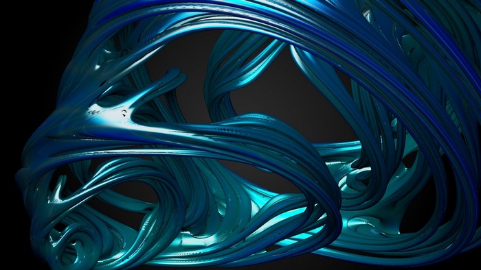 Abstract blue metallic fractal structure