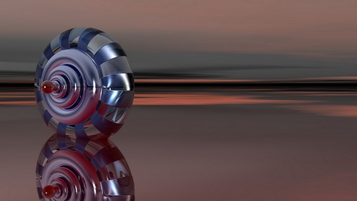 3D rendered metallic object with reflection