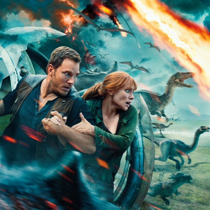 Chris Pratt and Bryce Dallas Howard in Jurassic World: Fallen Kingdom
