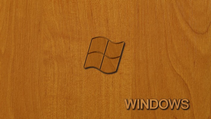 Windows logo on wood texture