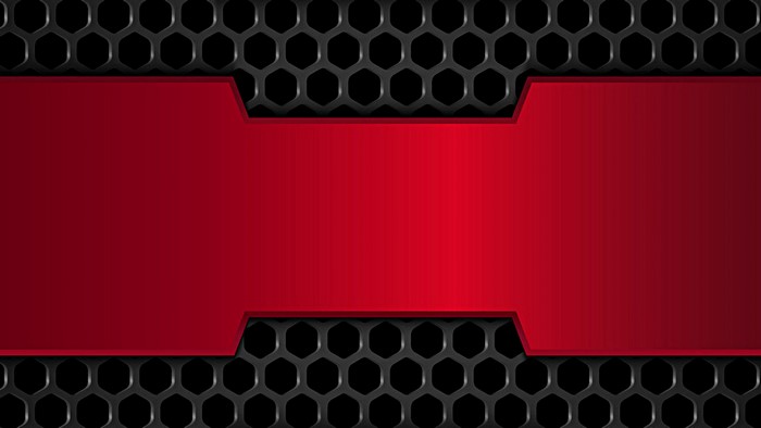 4K Red and Black Hexagonal Metal Abstraction