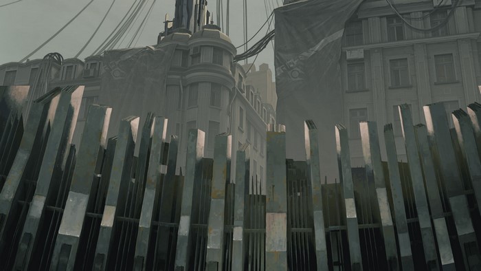 Buildings and fence in Half-Life Alyx