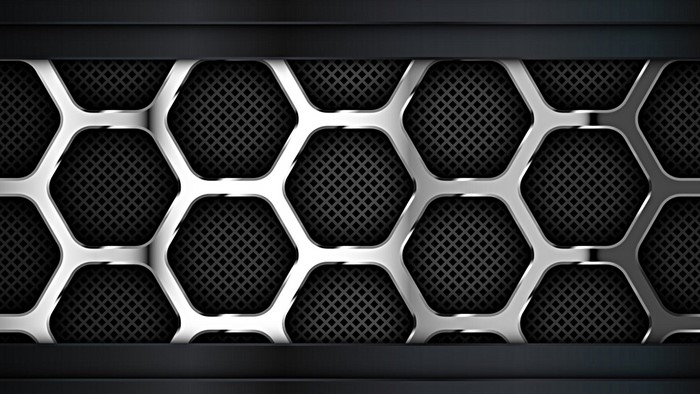 4K Metal Hexagonal Grid Texture