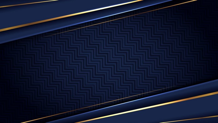 Dark blue abstract background with gold lines