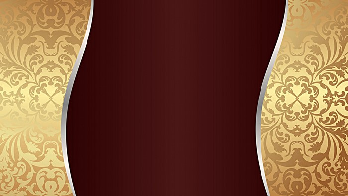 Gold Damask Pattern on Burgundy Background