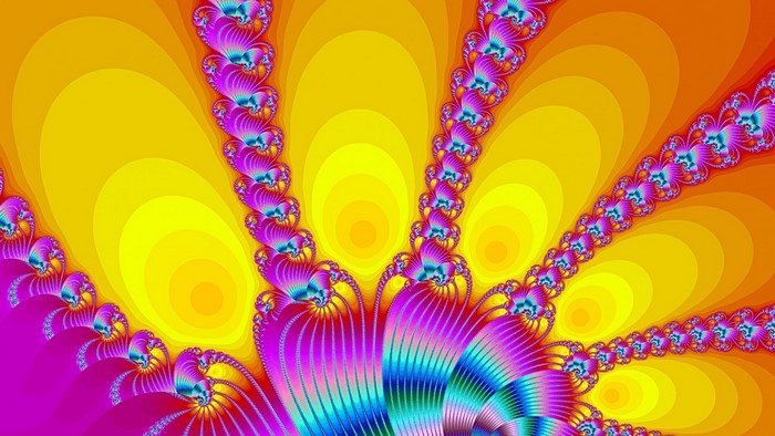 Fractal pattern with yellow and pink colors
