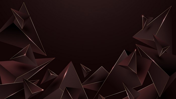 Dark Red Geometric Polygons with Gold Trim