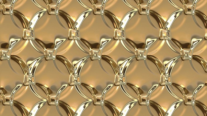 Golden metallic quilted texture
