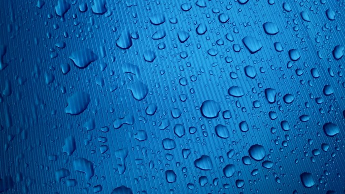 Blue Surface with Water Droplets