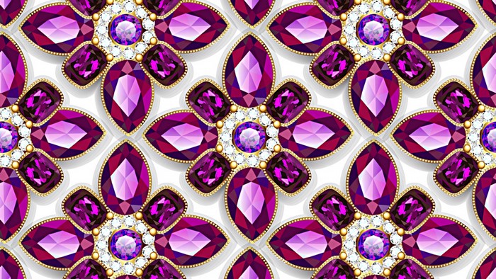 4K Diamond Pattern with Purple Gemstones