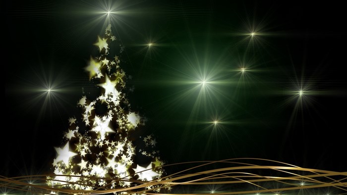Christmas Tree with Stars and Lights