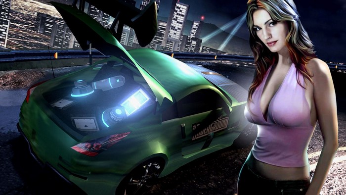 Woman and car from Need for Speed: Underground 2