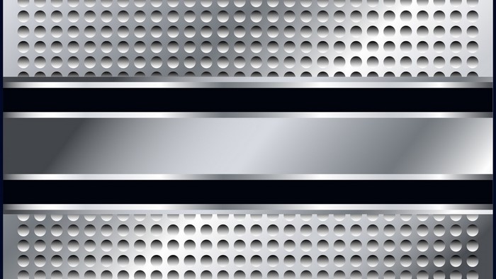 Metallic texture with perforated pattern and horizontal bands