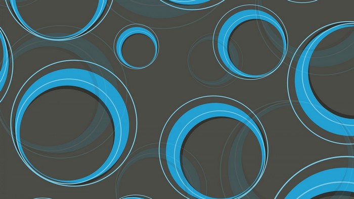 Abstract blue circles on dark background
