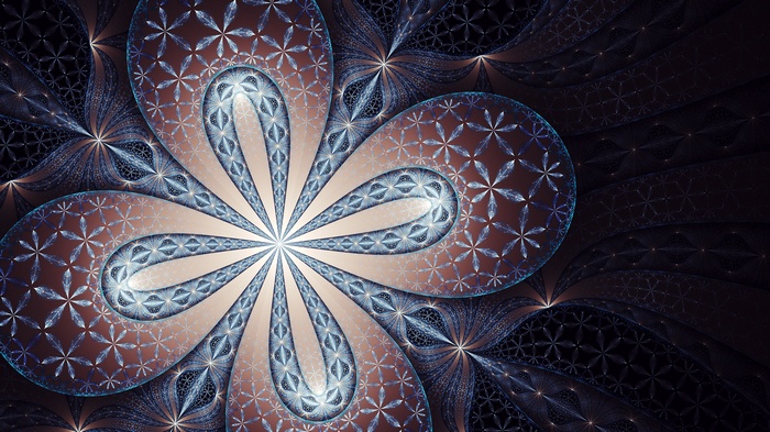 Dark fractal floral pattern