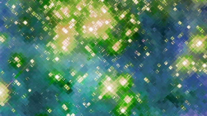 Abstract geometric pattern with green and blue hues