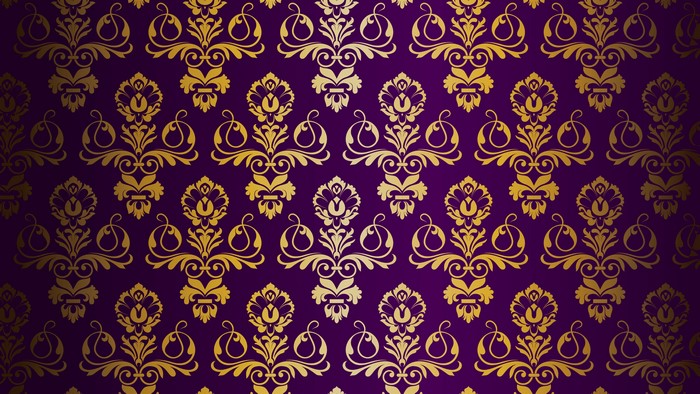 4K Purple and Gold Damask Pattern