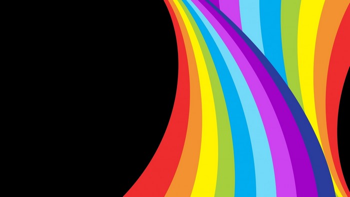 Rainbow stripes on black background