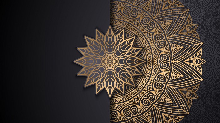 4K Intricate Gold Mandala Design