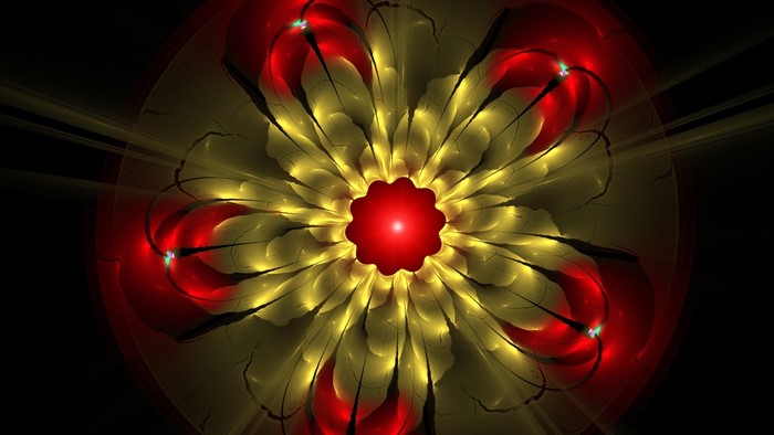 Fractal flower with red and yellow petals
