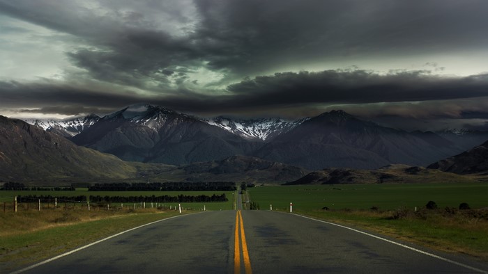 4K Road Through Mountains