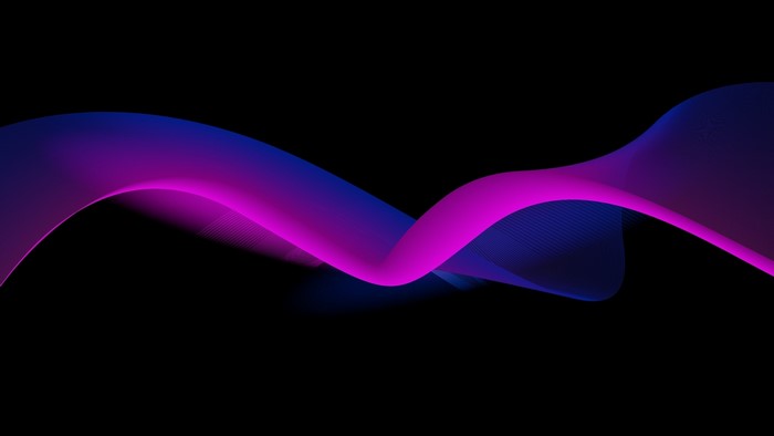 Abstract gradient wave on black background
