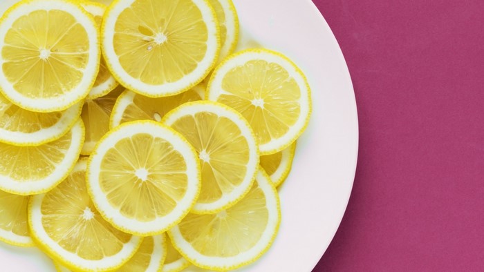Lemon Slices on a White Plate