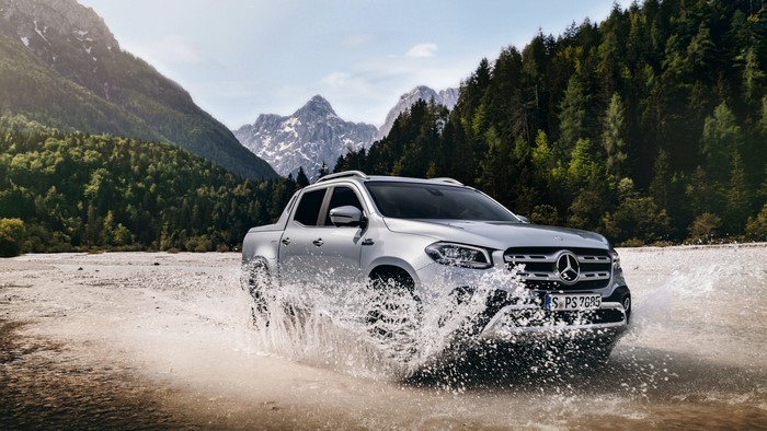 Mercedes-Benz X-Class Pickup Driving Through Water