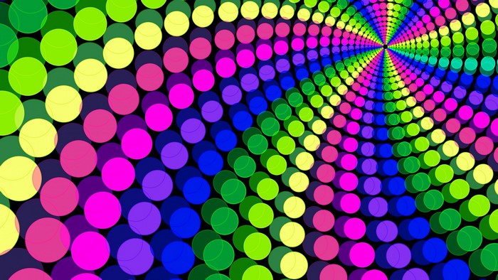 4K Abstract Rainbow Circle Pattern