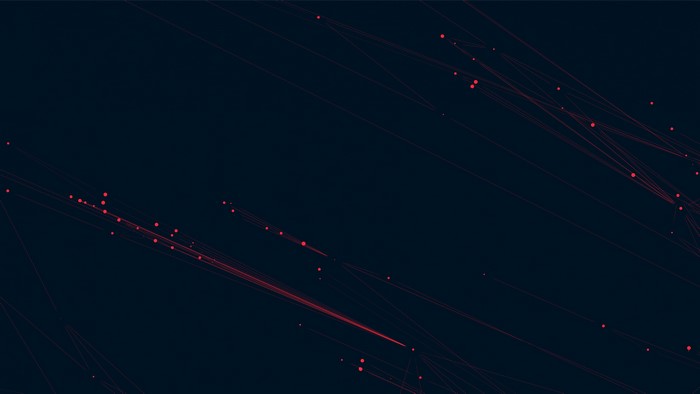4K Abstract Network of Red Dots and Lines