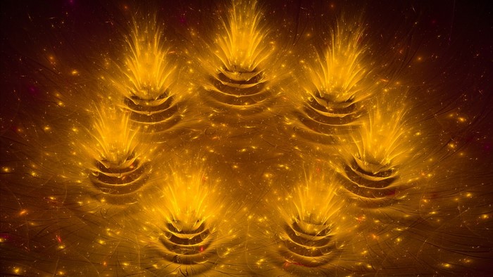 Abstract golden fractal lights