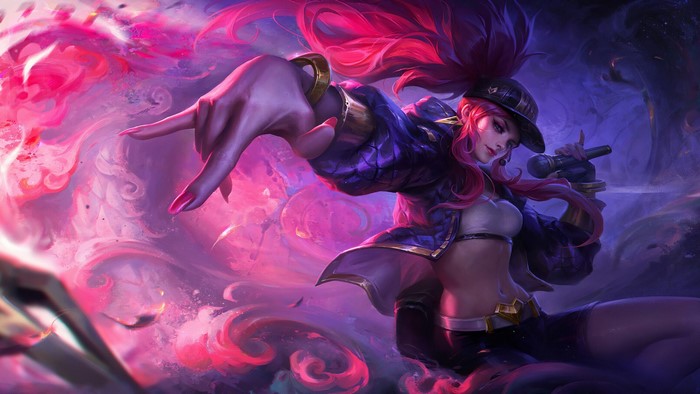 Akali from League of Legends performing