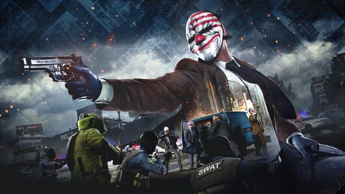 Payday 2 Heist with Masked Robbers and Police