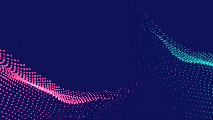 4K Abstract Pink and Teal Particle Waves