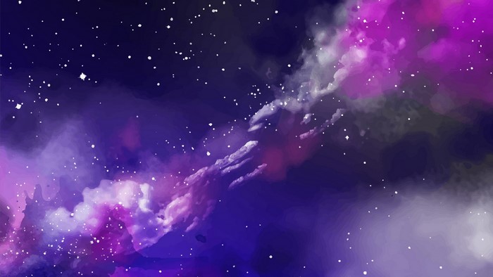 4K Purple and Blue Nebula with Stars