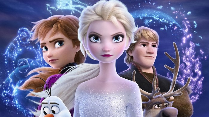 Elsa, Anna, Kristoff, Olaf, and Sven from Frozen 2