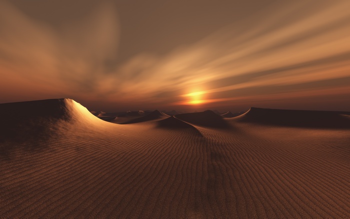 Desert Sunset with Sand Dunes