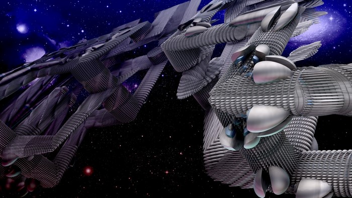 3D abstract fractal structure in space