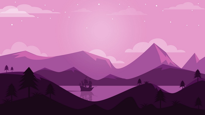 Purple Panoramic 4K Mountains Landscape