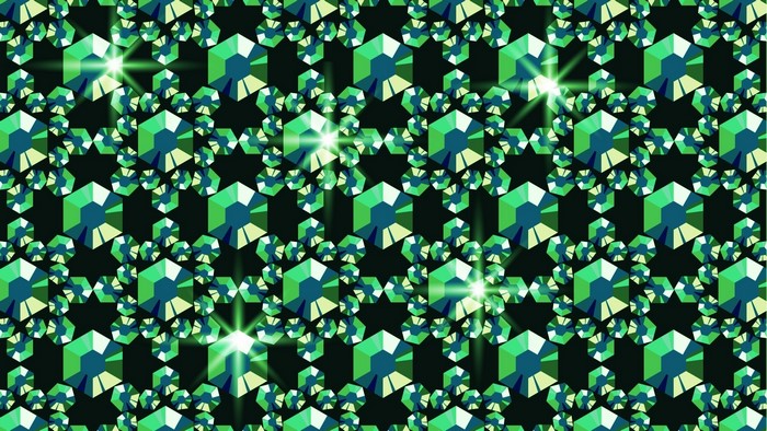 Green diamond pattern with light flares