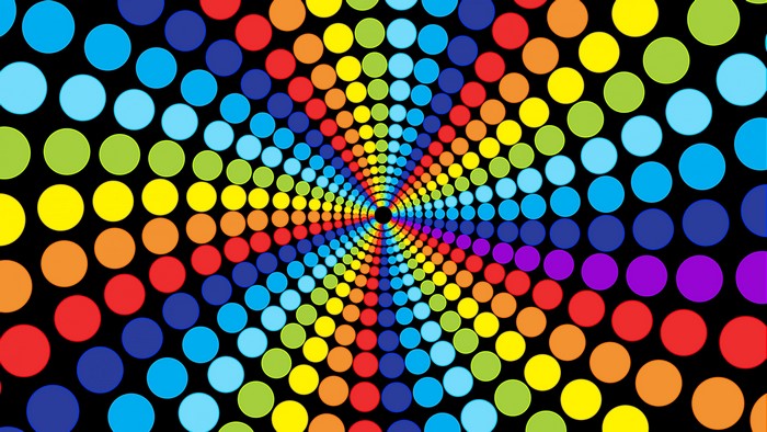 4K Rainbow Polka Dot Abstraction